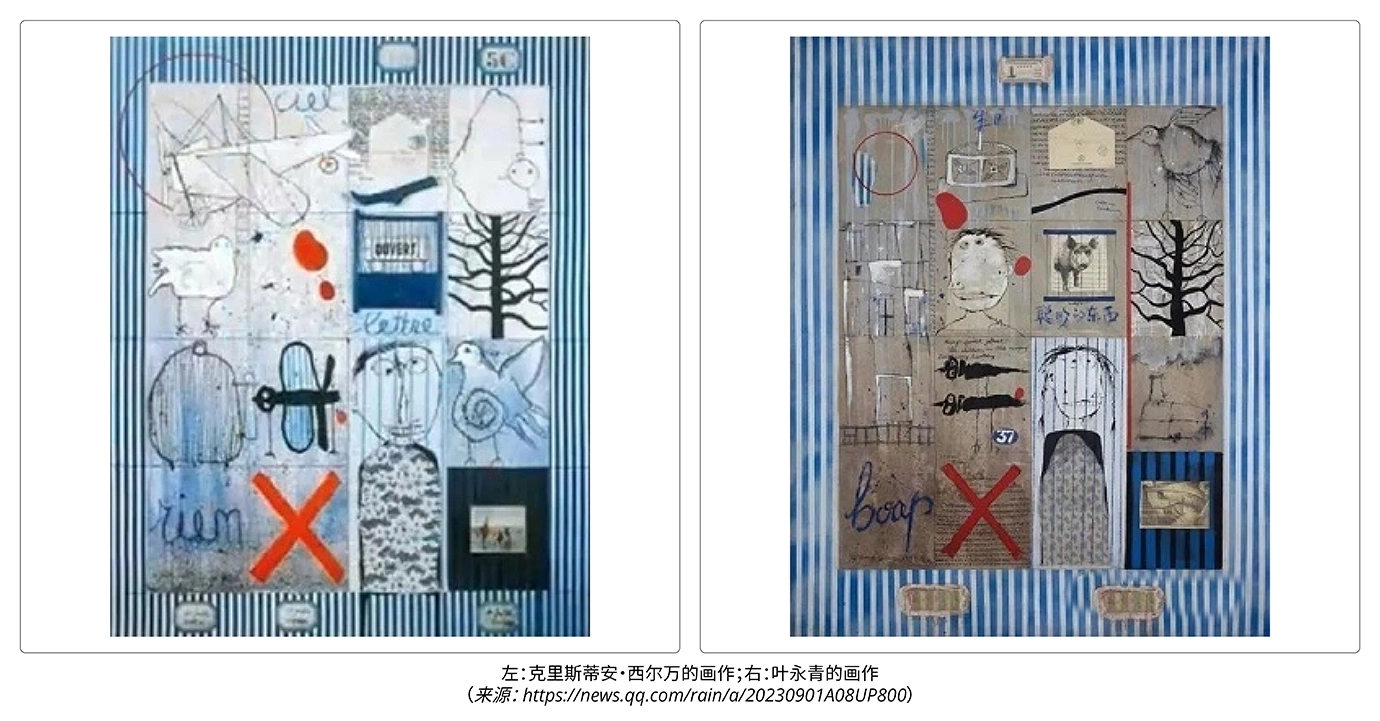 Left: Christian Silvain’s painting. Right: YE Yongqing’s painting